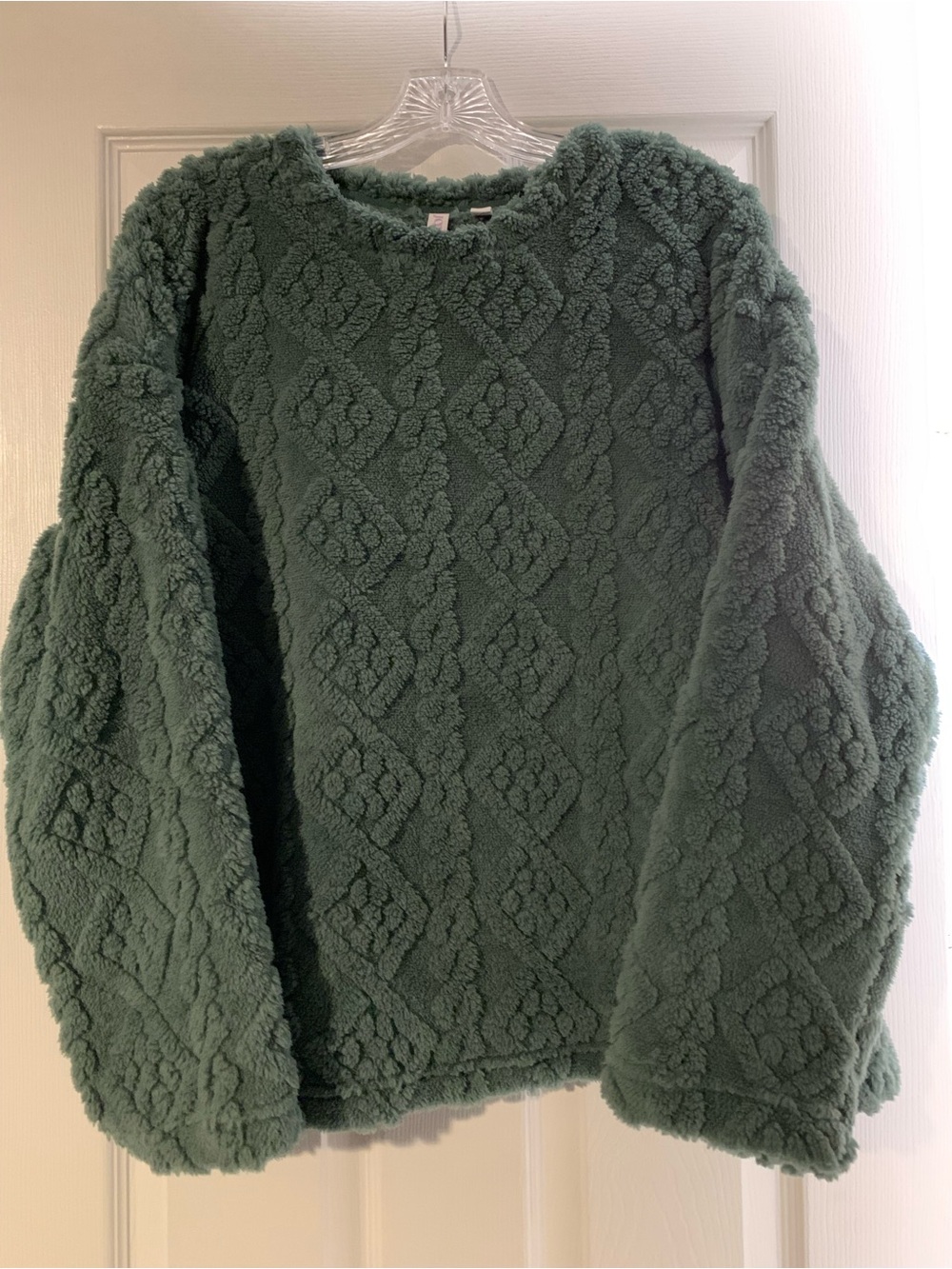 Cozy Textured Crewneck Sweater set - Forest Green